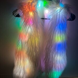 Colorful LED Light-Up fur vest